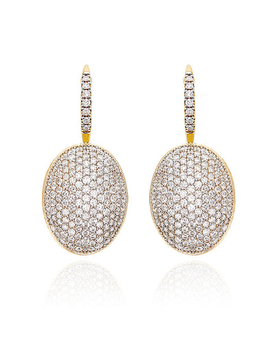 "ciliegine" gold and diamonds ball drop earrings (large)