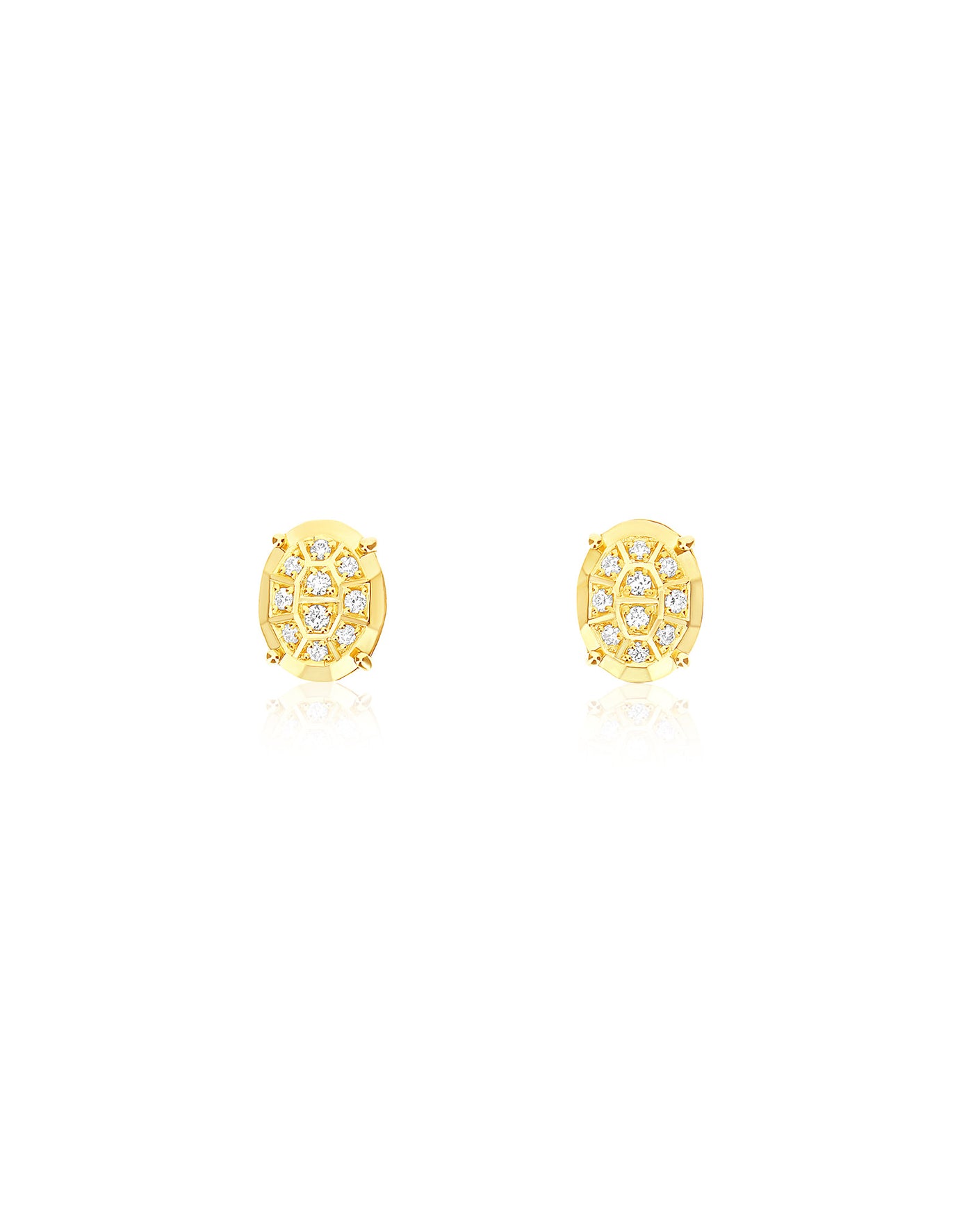 Ohrstecker „Ipanema“ aus poliertem Gold und Diamanten (groß)