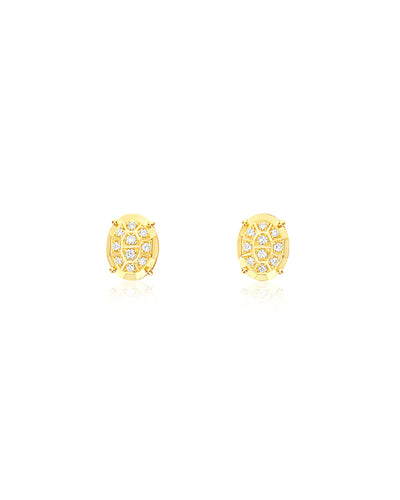 Ohrstecker „Ipanema“ aus poliertem Gold und Diamanten (groß)