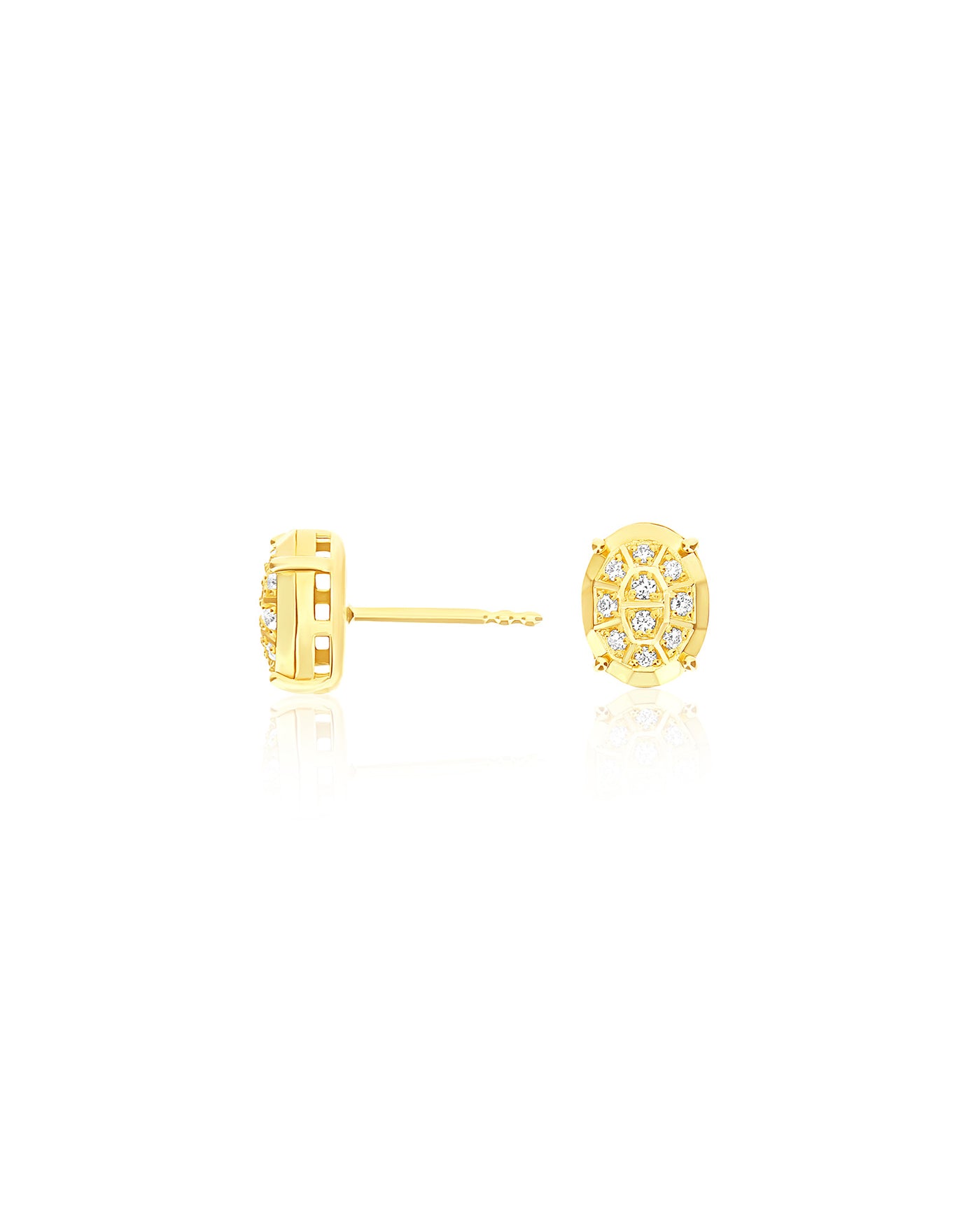 Ohrstecker „Ipanema“ aus poliertem Gold und Diamanten (groß)