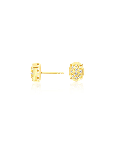 Ohrstecker „Ipanema“ aus poliertem Gold und Diamanten (groß)