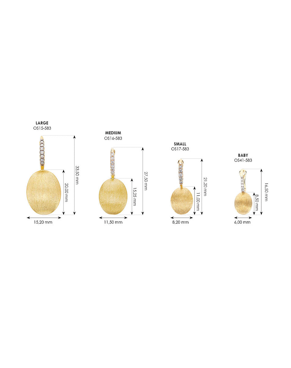 "ciliegina" gold ball drop single earring with diamonds details (large)