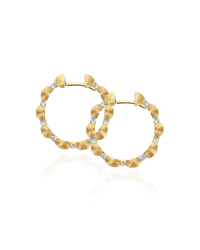 "dancing Élite" gold and diamonds hoop earrings