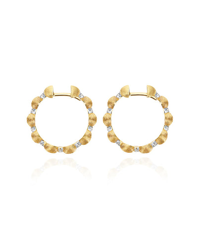 "dancing Élite" gold and diamonds hoop earrings