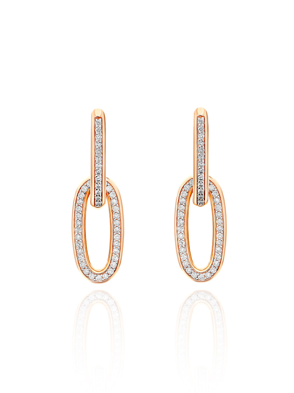 Nanis Orecchini "libera soul" pendenti in oro rosa e diamanti – Nanis Italian Jewels