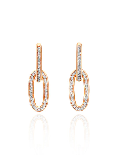 "Libera Soul" rose Gold and diamonds drop earrings