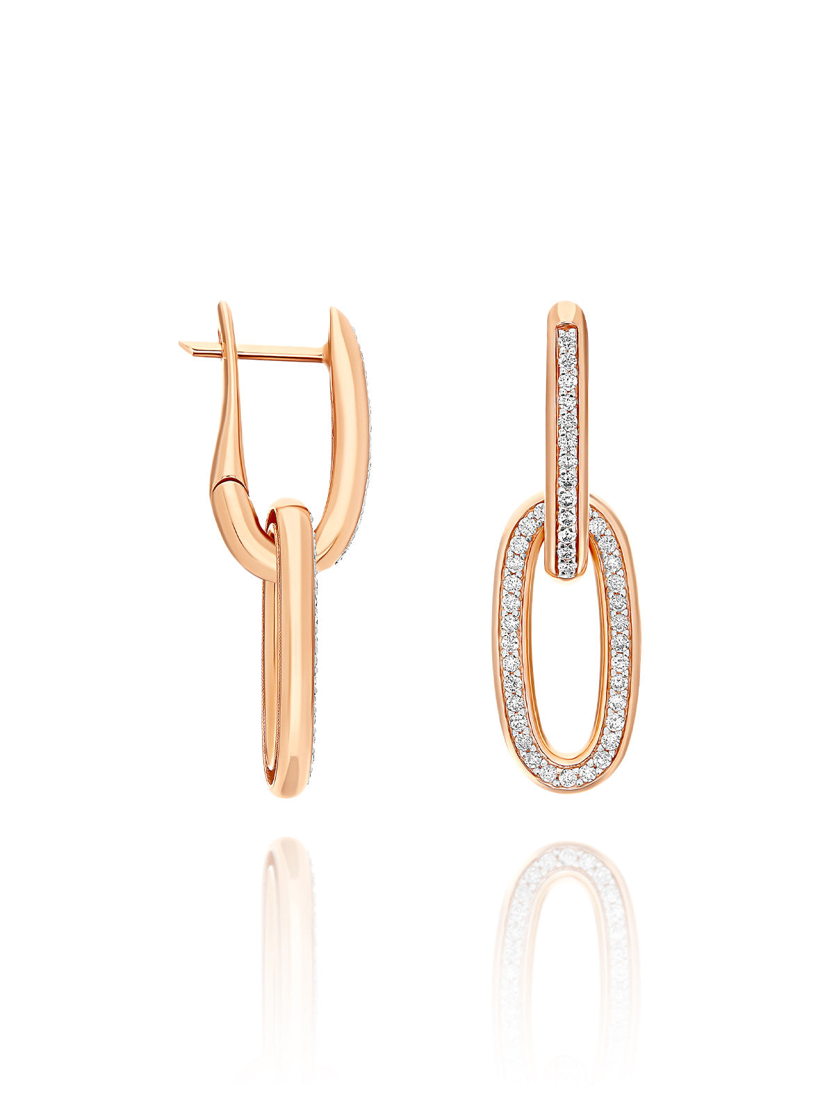 "Libera Soul" rose Gold and diamonds drop earrings