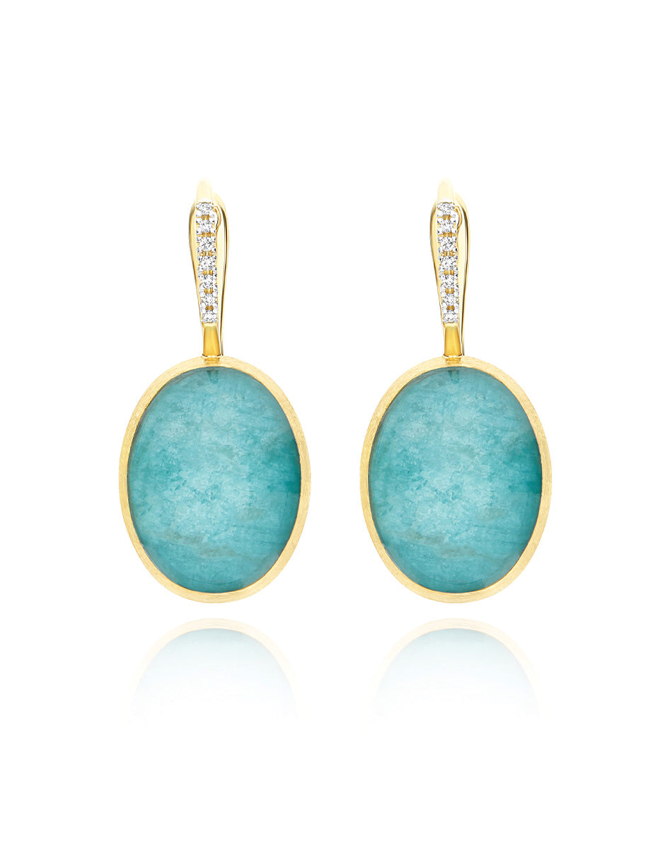 Nanis Orecchini Ciliegine Anice "Boules" in oro inciso, diamanti, cristallo – Nanis Italian Jewels