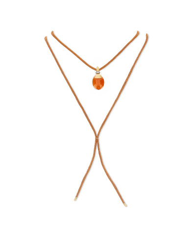 "Petra" gold, diamonds and orange aventurine pendant (medium)