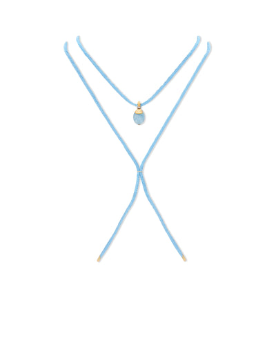 "azure" gold, diamonds and milky aquamarine pendant (small) 