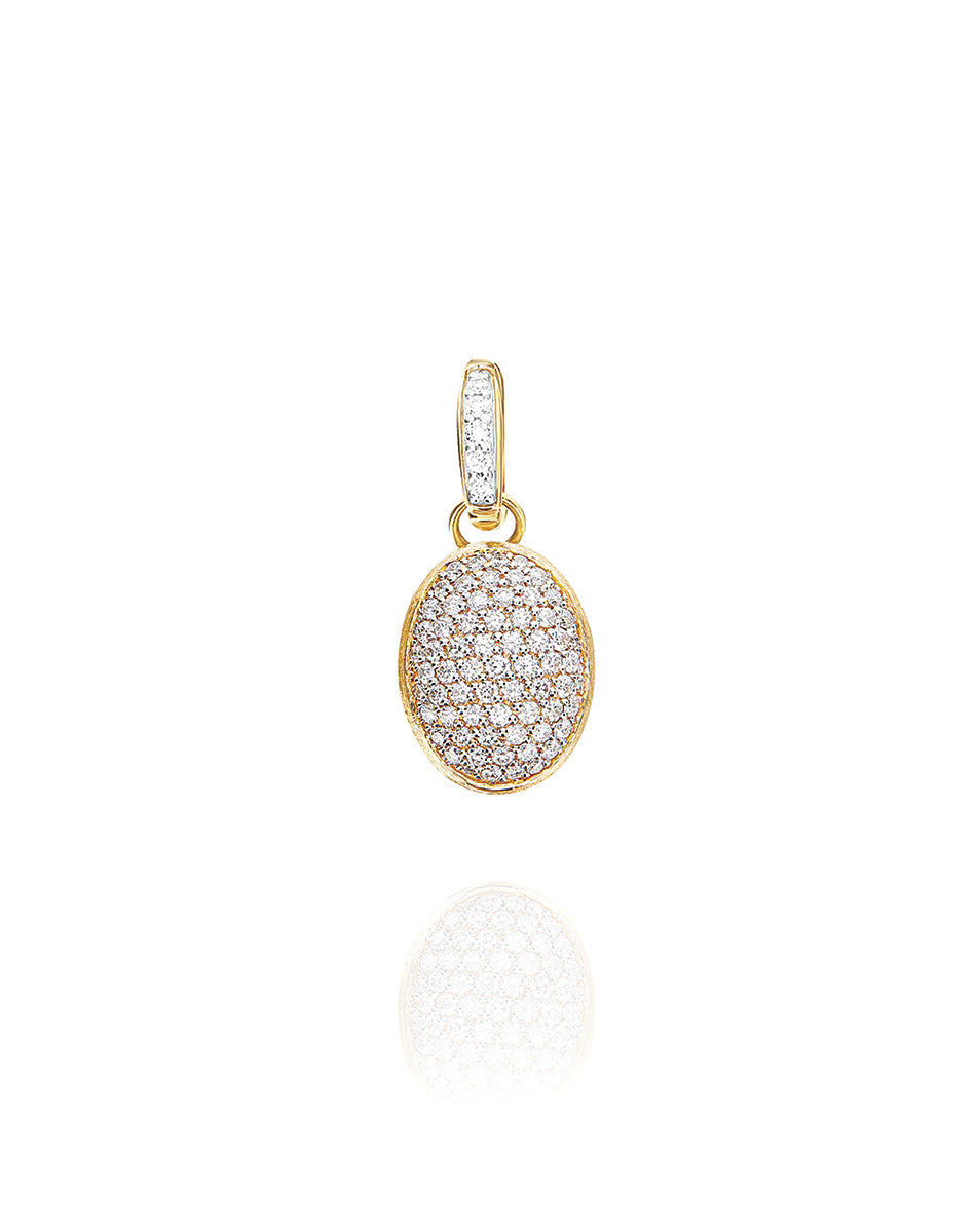 Nanis Charm "Boules" in oro inciso e pavè di diamanti (piccolo) – Nanis Italian Jewels