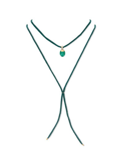 "amazonia" gold, diamonds and green aventurine pendant (small) 