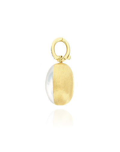 Dolcevita “Boules” charm in engraved gold, diamonds, mother-of-pearl and rock crystal (medium)