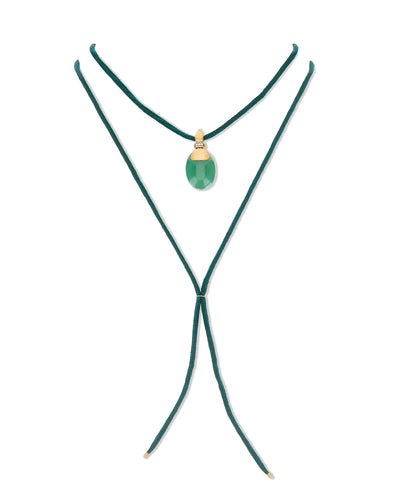 "amazonia" gold, diamonds and green aventurine pendant (large)