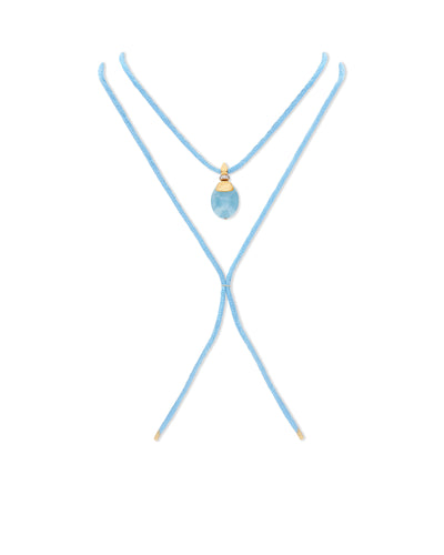 "azure" gold, diamonds and milky aquamarine pendant (large)