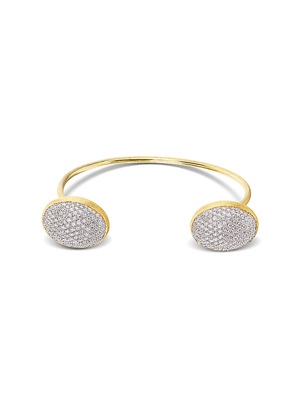 "bubble" gold and diamonds bangle (small)