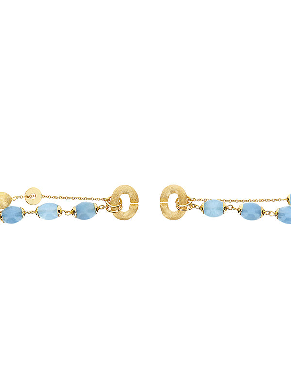 Collana "DANCING AZURE" 3 in 1 in oro e acquamarina