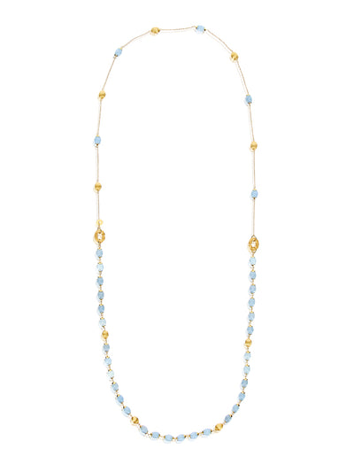 "azure" gold and aquamarine 3 in 1 necklace