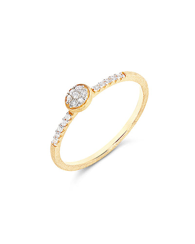 Anello di fidanzamento "DANCING ELITE" elegante inciso a mano in oro e diamanti