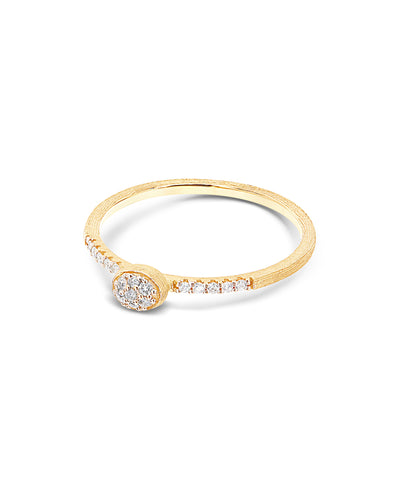 Anello di fidanzamento "DANCING ELITE" elegante inciso a mano in oro e diamanti