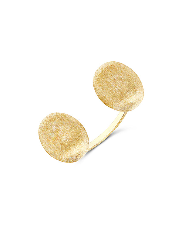 Anello iconico "BUBBLE" con due boules in oro