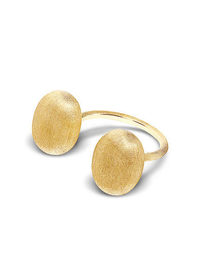 Anello iconico "BUBBLE" con due boules in oro