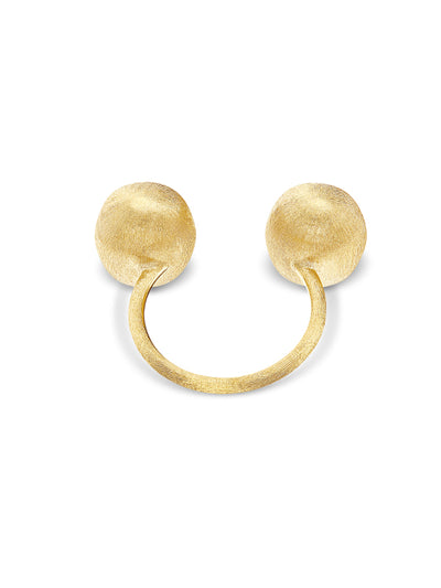 Anello iconico "BUBBLE" con due boules in oro (piccolo)