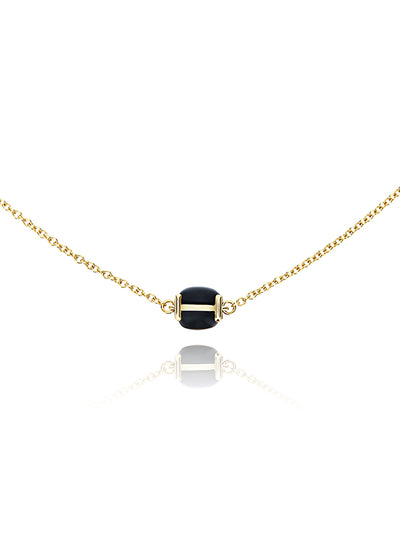 Choker "DANCING MYSTERY BLACK" in oro e onice nero