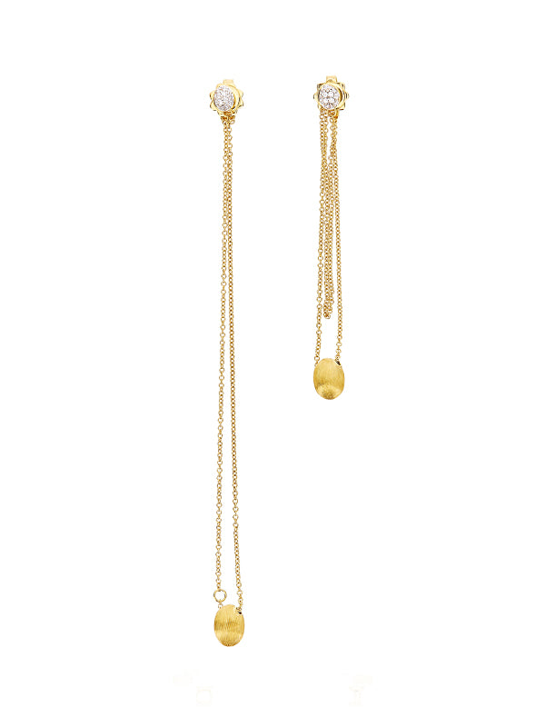 "luce" gold and diamonds long earrings