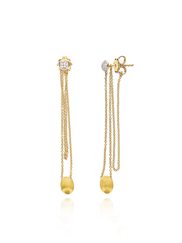 "luce" gold and diamonds long earrings