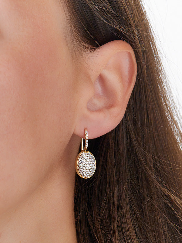 "ciliegine" gold and diamonds ball drop earrings (large)