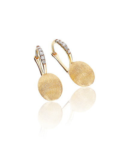 Orecchini "CILIEGINE" con boules pendenti in oro e dettagli in diamanti (piccoli)
