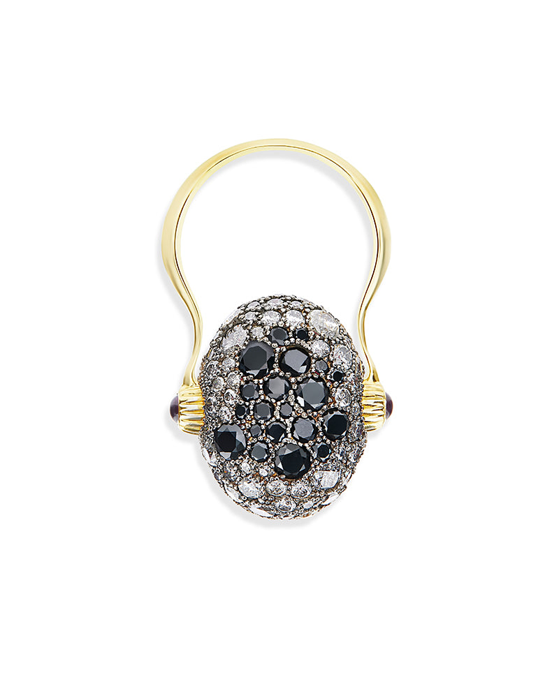 "reverse" gold, diamonds, rubies and rock crystal double-face ring (large) 