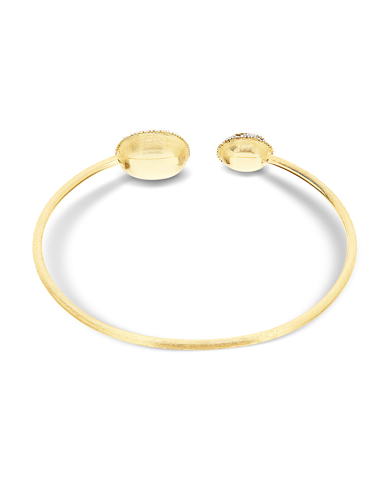 "reverse" gold, ruby and diamonds bangle