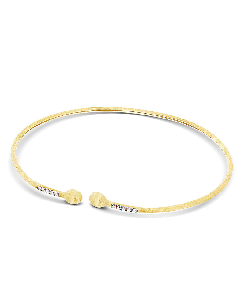 "élite" gold and diamonds handmade light bangle 