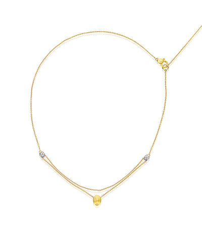 "luce" 3 in 1 gold and diamonds convertible necklace (small)