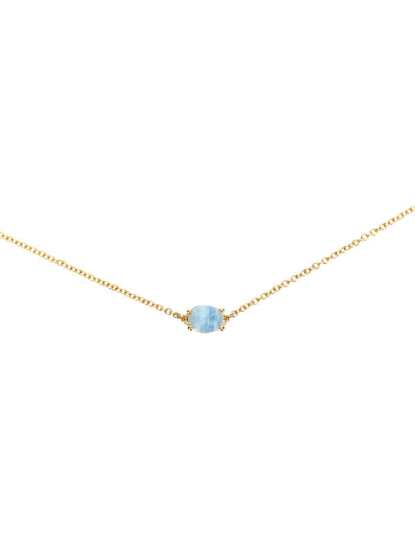 "azure" gold, london blue topaz and aquamarine chocker 