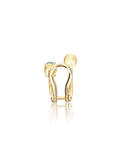 Ear cuff "AZURE" in oro e topazio London blu