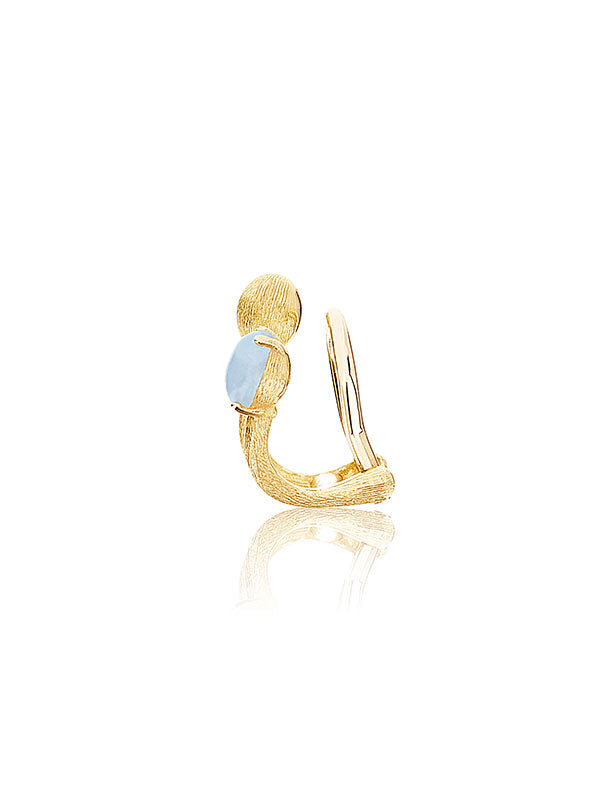 "trilly" gold and aquamarine earcuff