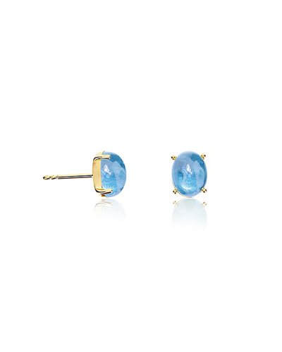 "azure" gold and london blue topaz stud earrings (small)