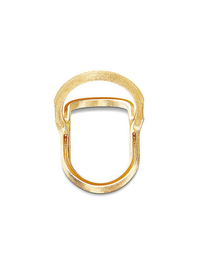 Anello "LIBERA" di design ovale aperto in oro e diamanti