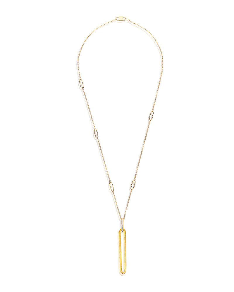 "libera" long gold necklace chain