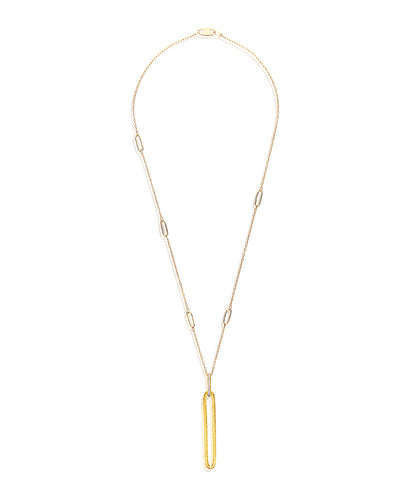 "libera" long gold necklace chain 