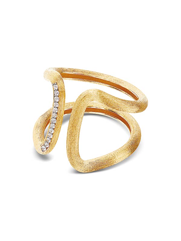 Anello "LIBERA" a fascia in oro e diamanti