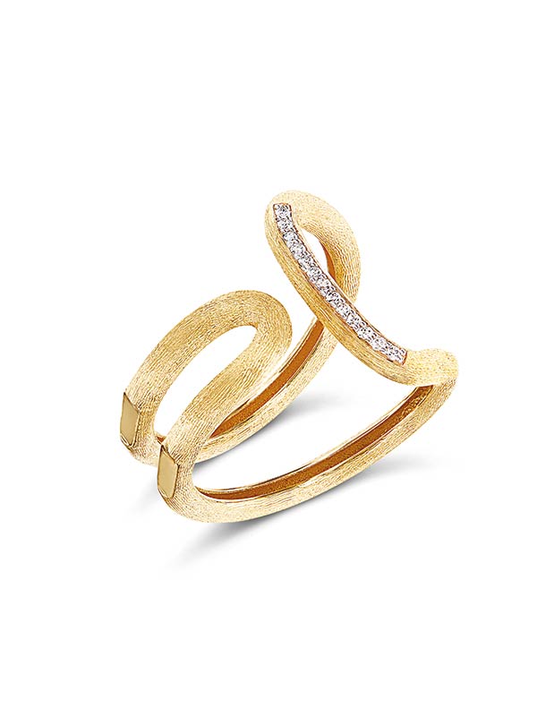 "libera" gold and diamonds contemporary design ring