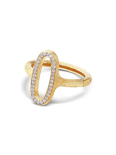 Anello "LIBERA" con elemento ovale in oro e diamanti (piccolo)