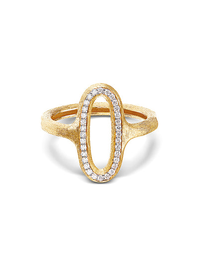 Anello "LIBERA" con elemento ovale in oro e diamanti (piccolo)