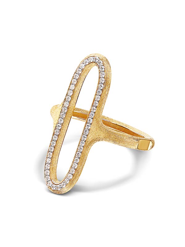 "libera" gold and diamonds ovale signet ring (large) 