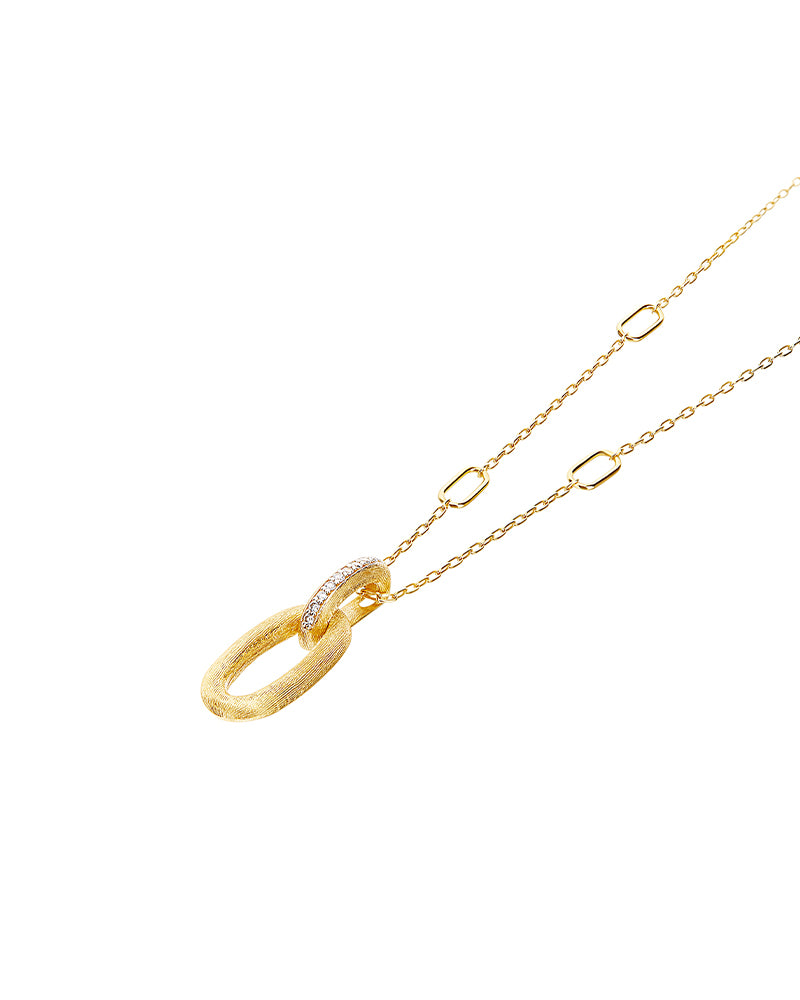 Collana "LIBERA" con pendente in oro e diamanti (corta)
