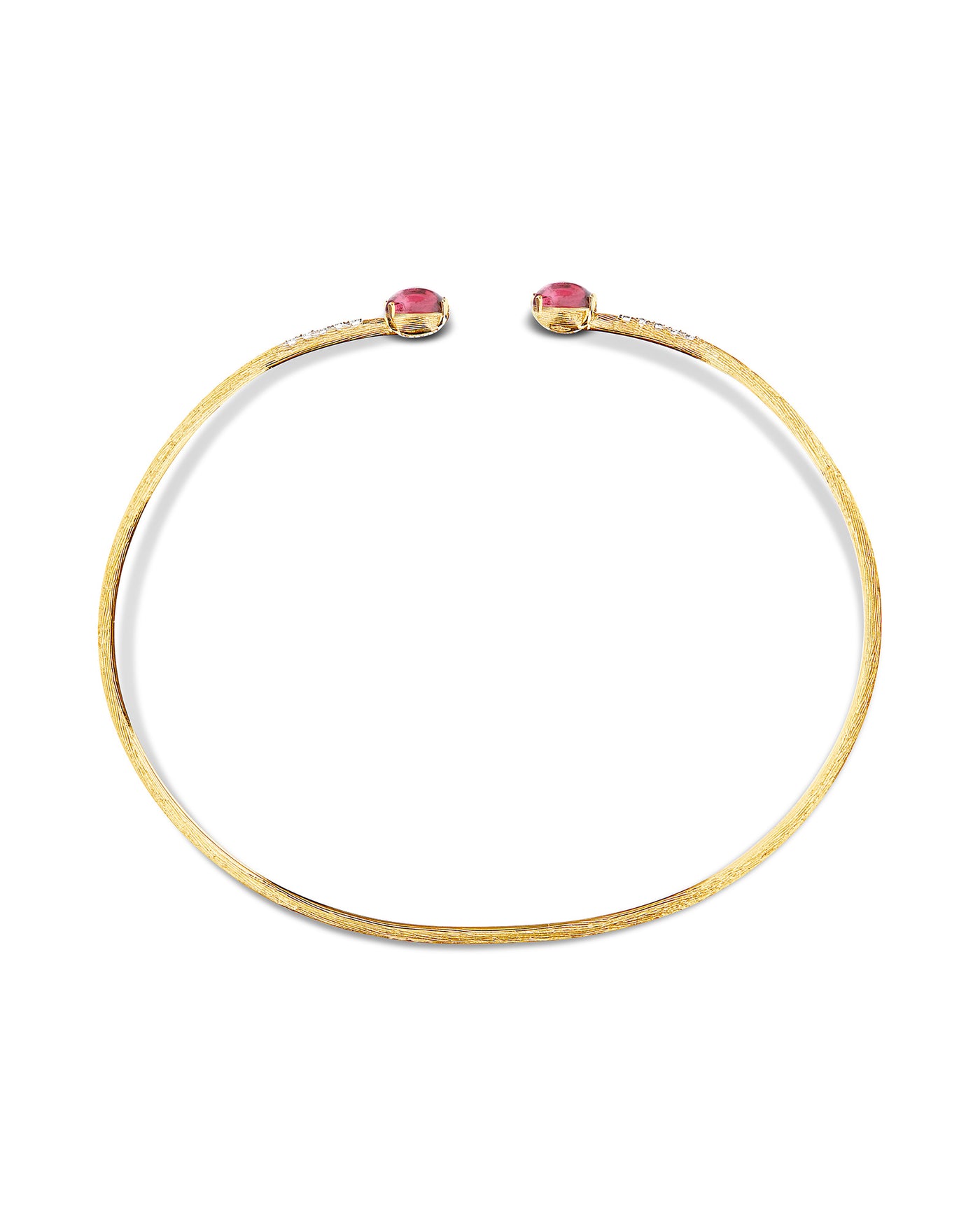 "tourmalines" gold, diamonds and pink tourmalines bangle